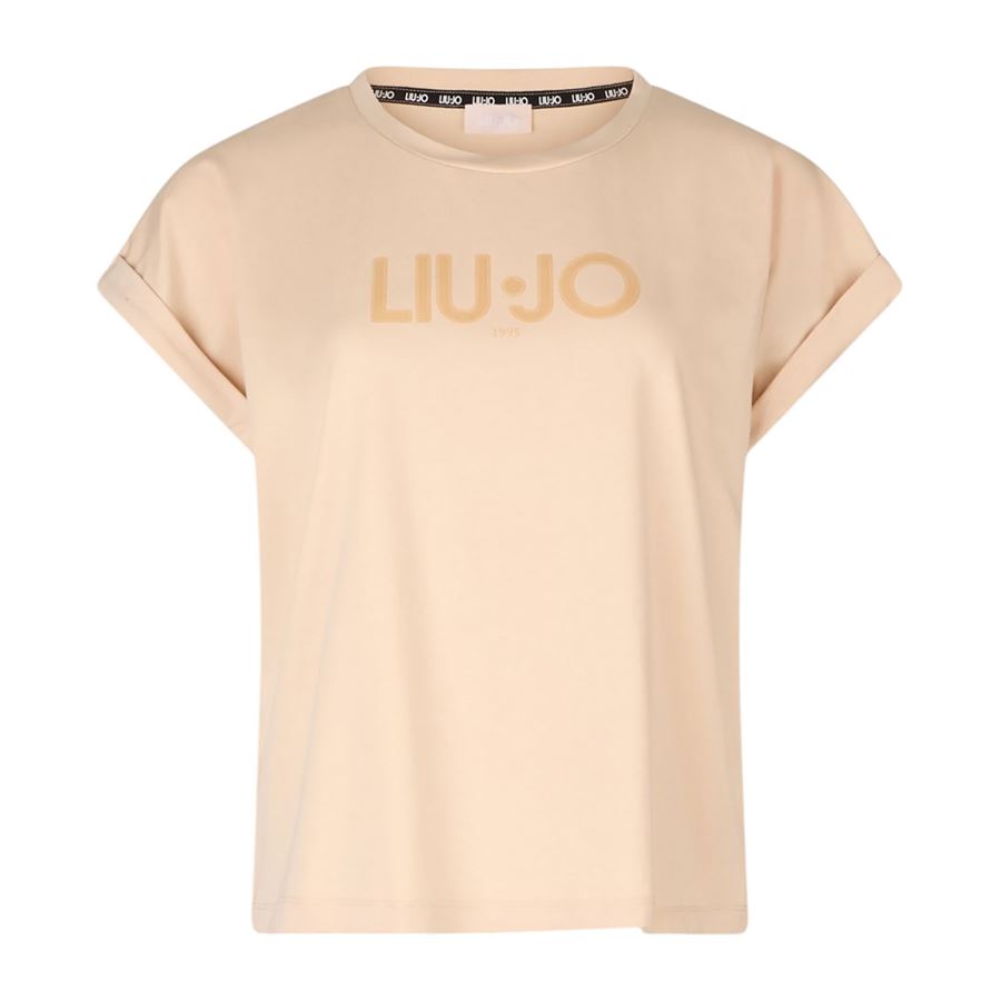 T-shirt in cotone con logo da donna Liu Jo | TA5181JS003M9181